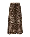 Dolce & Gabbana Leopard-print Stretch-crepe Midi Skirt In Brown