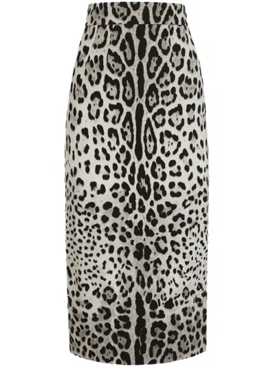 DOLCE & GABBANA LEOPARD-PRINT SKIRT