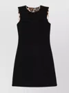 Dolce & Gabbana Leopard-print Lining Sleeveless Mini Dress Clothing In Black