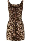 Dolce & Gabbana Minikleid Mit Leoparden-print In Brown