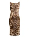 Dolce & Gabbana Leopard-print Slim Midi Dress In Leopard