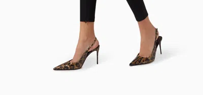 Pre-owned Dolce & Gabbana Leopard Print Slingback Pumps Women's 39/9us Brown Buckled