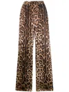 Dolce & Gabbana Leopard-print Straight-leopard Pants In Brown