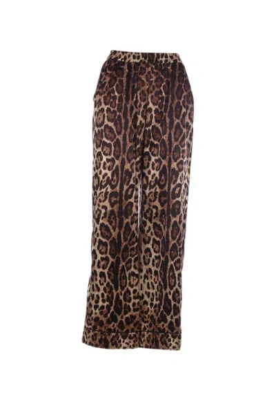 Dolce & Gabbana Leopard-print Straight Trousers In Black