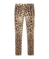 Dolce & Gabbana Leopard Print Casual Pants In Nude