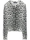 Dolce & Gabbana Animal-print Silk Sweater In Grey