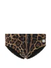 Dolce & Gabbana Drawstring Triangle Swimming Briefs In Brown