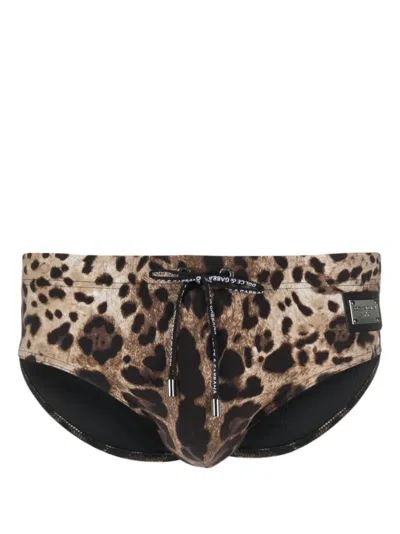 DOLCE & GABBANA LEOPARD-PRINT SWIM BRIEFS