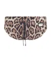 Dolce & Gabbana Leopard Print Nylon Swim Brief In Nude