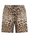 Dolce & Gabbana Elastic Waist Swimming Trunks In Neutrals
