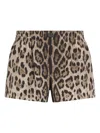 Dolce & Gabbana Leopard-print Swim Shorts In Neutrals