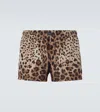 Dolce & Gabbana Leopard-print Swim Trunks In Multicoloured