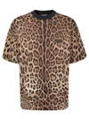 Dolce & Gabbana Brown Leopard Print T-shirt In Brown