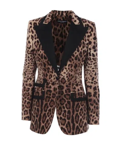 Dolce & Gabbana Leopard Print Tailored Blazer
