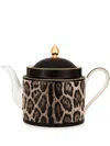 Dolce & Gabbana Leopard-print Teapot In Brown