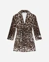 Dolce & Gabbana Leopard-print Terrycloth Bathrobe In Animal Print