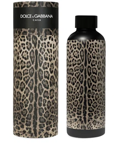 Dolce & Gabbana Leopard-print Thermos In Neutrals
