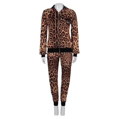 Pre-owned Dolce & Gabbana Leopard Print Three-piece Suit - S / It40 In Black