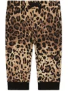 Dolce & Gabbana Leopard-print Joggers In Brown
