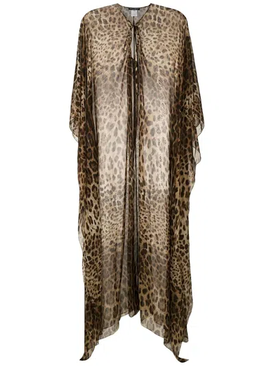 Dolce & Gabbana Leopard Print Tunic Dress In Animal Print
