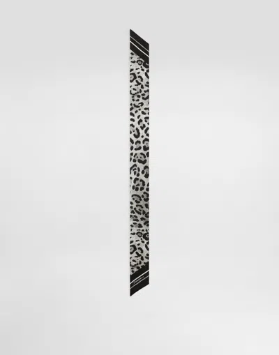DOLCE & GABBANA LEOPARD-PRINT TWILL HEADSCARF (6X100)