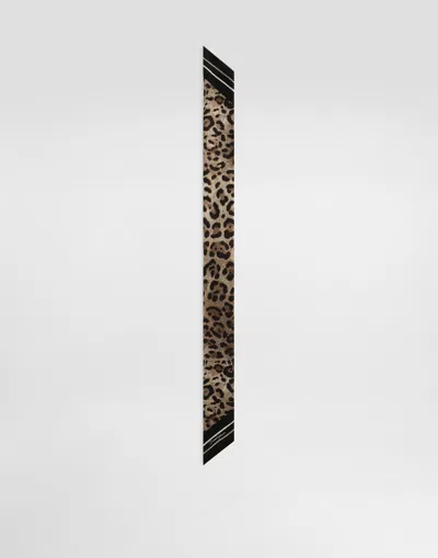 DOLCE & GABBANA LEOPARD-PRINT TWILL HEADSCARF (6X100)