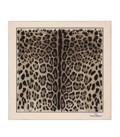 DOLCE & GABBANA LEOPARD-PRINT TWILL SCARF