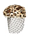 Dolce & Gabbana Leopard-print Veil Hat In Neutrals
