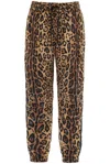 Dolce & Gabbana Leopard Print Nylon Jogger Pants For In Leo Ingrand Marrone (beige)