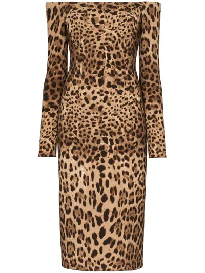 DOLCE & GABBANA DOLCE & GABBANA LEOPARD PRINTED DRESS