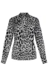 Dolce & Gabbana Leopard-print Charmeuse Shirt With Pussy-bow In Animalier