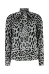 Dolce & Gabbana Leopard Printed Pussy-bow Charmeuse Shirt In Animal Print