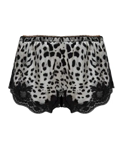 Dolce & Gabbana Animal Pattern Underwear Shorts In Black