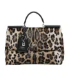 Dolce & Gabbana Sicily Animal Print Shoulder Bag In Brown