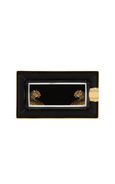 Dolce & Gabbana - Leopard Rectangular Ashtray - Animal In Black