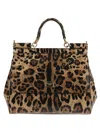 Dolce & Gabbana Sicily Kim Animalier Print Medium Leather Bag In Leo