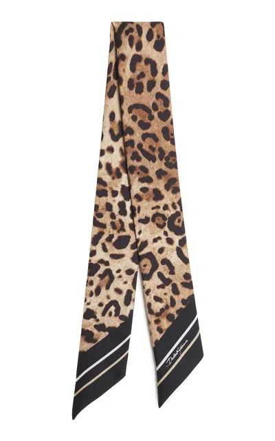 Dolce & Gabbana Leopard Silk Foulard In Hy5ld Leopardo F.leo
