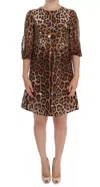 Dolce & Gabbana Leopard-print Cady Flutter-hem Dress
