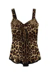 Dolce & Gabbana Leopard-print Fitted Bodysuit In Animal Print