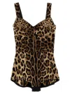 Dolce & Gabbana Leopard-print Fitted Bodysuit In Multicolor