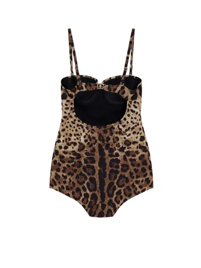 Dolce & Gabbana 'leopardo' One-piece Swimsuit In Multicolor