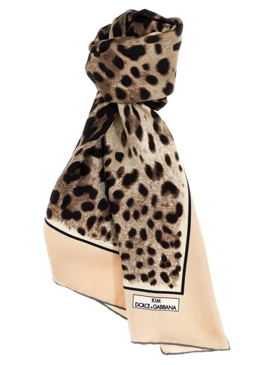 Dolce & Gabbana Leopardo Scarf In Multi