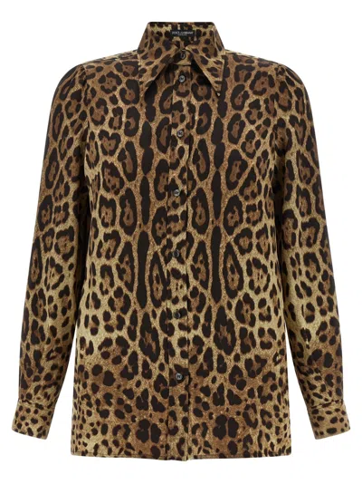 Dolce & Gabbana Leopardo Shirt And Blouse Brown