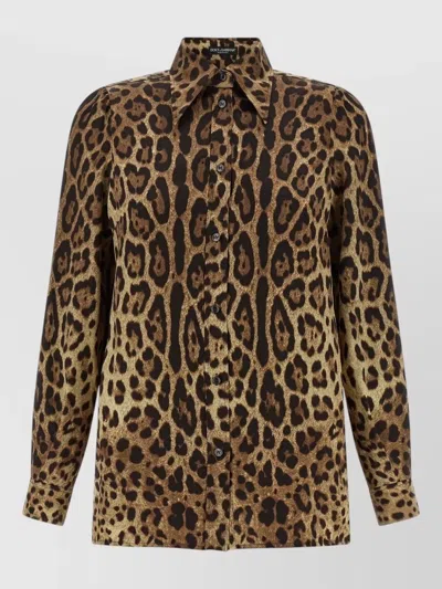 Dolce & Gabbana Leopardo Shirt Animal Print Collared Neck
