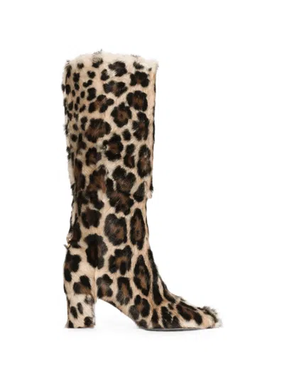 Dolce & Gabbana Leopard-print Boots In Multi