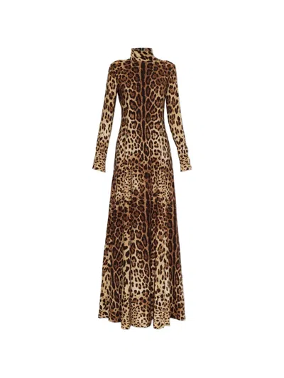 Dolce & Gabbana Leopard-print Cady Wrap Dress In Animal Print