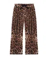 Dolce & Gabbana Drawstring Leopard-pattern Trousers In Brown