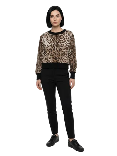 Dolce & Gabbana Leopard-print Cotton-viscose Sweatshirt In Animal Print