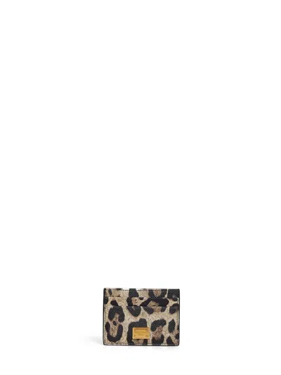 Dolce & Gabbana Leopard-print Dauphine Calf Card Case In Multicolor