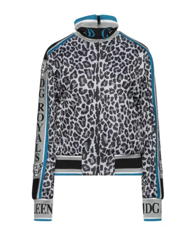 Dolce & Gabbana Leopardprint Fleecelined Turtleneck Coat In Animal Print